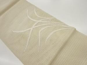 絽流水に草葉模様織出し名古屋帯